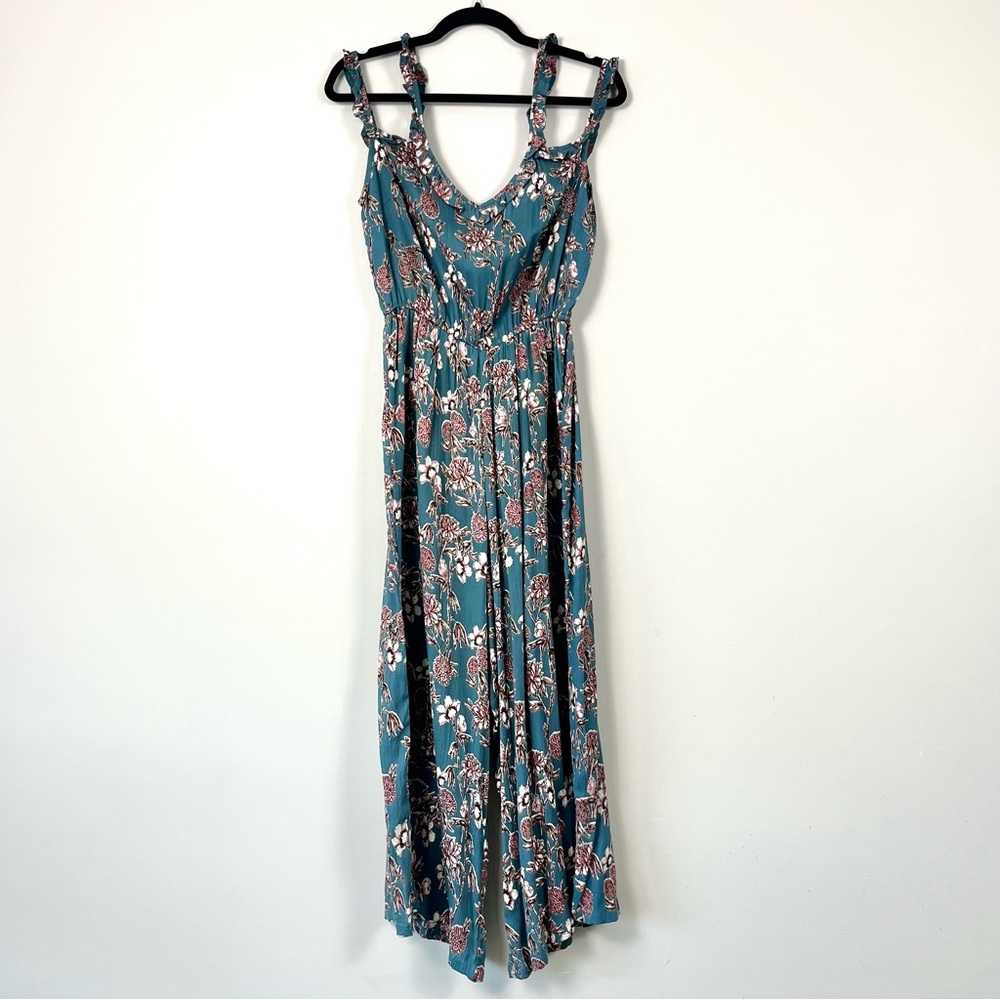 Miami x Francesca’s Collection Cold Shoulder Floral Wide Leg Jumpsuit Medium